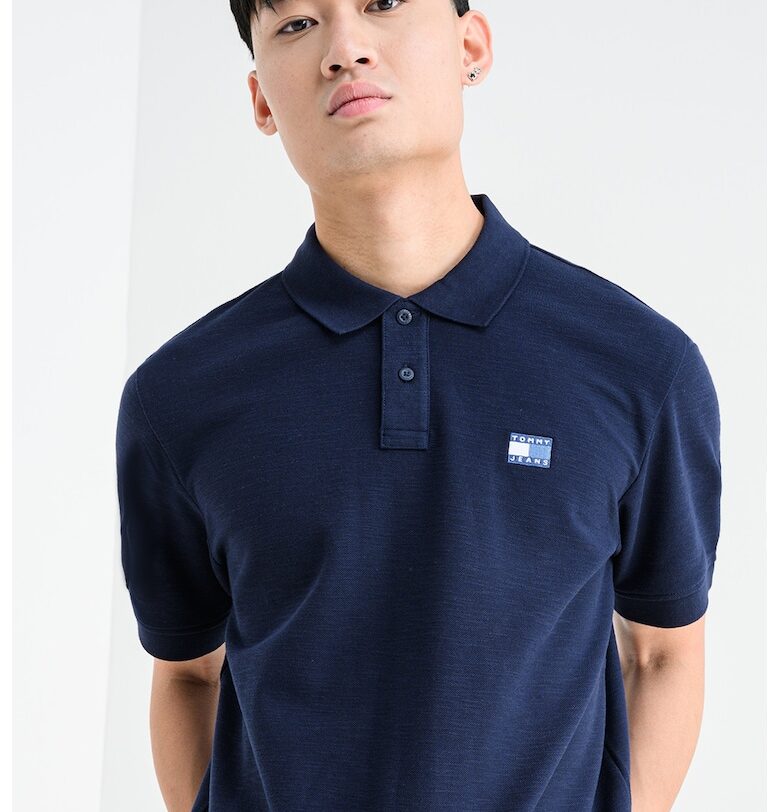 Тениска с яка - Тъмносин Tommy Jeans