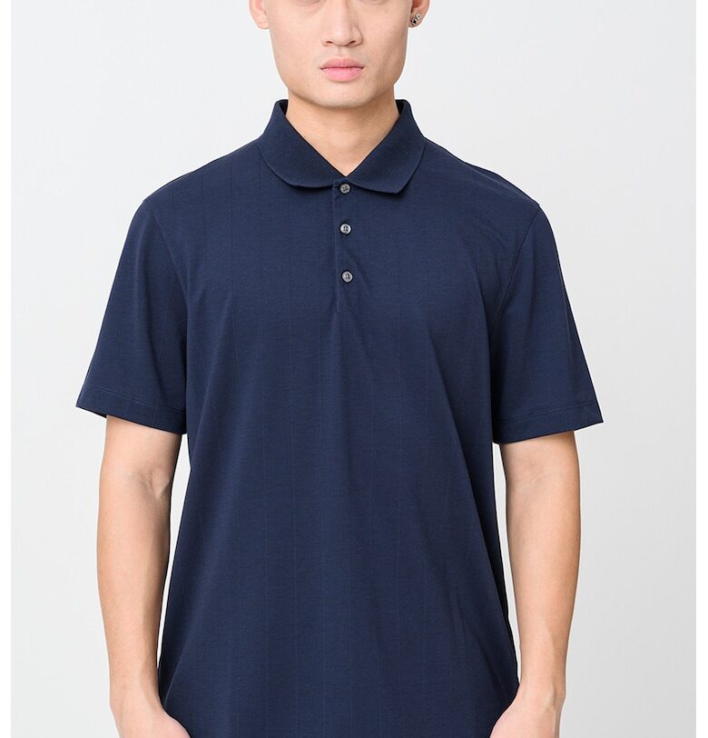 Тениска с яка - Ултрамарин синьо CALVIN KLEIN