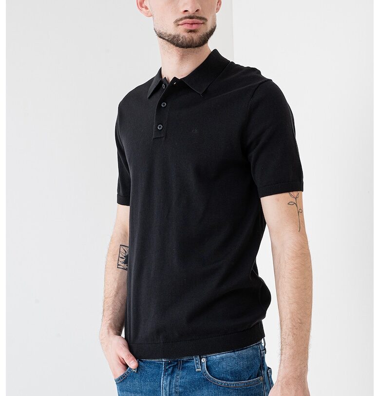 Тениска с яка - Черен CALVIN KLEIN