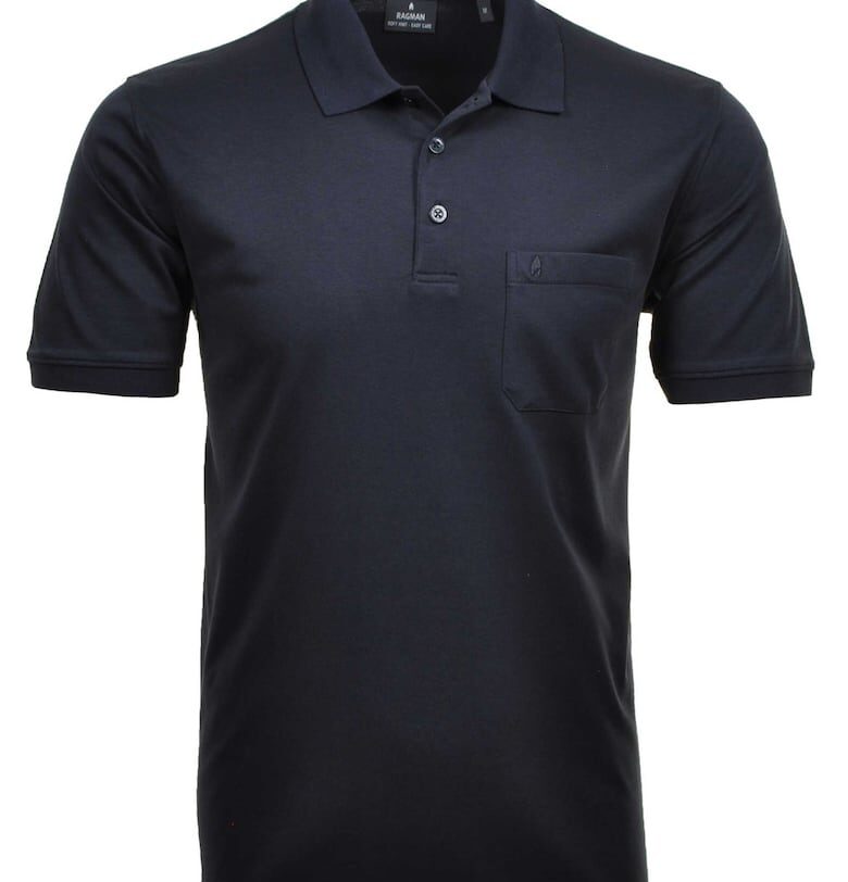 Тениска с яка и джоб - Тъмносин Ragman