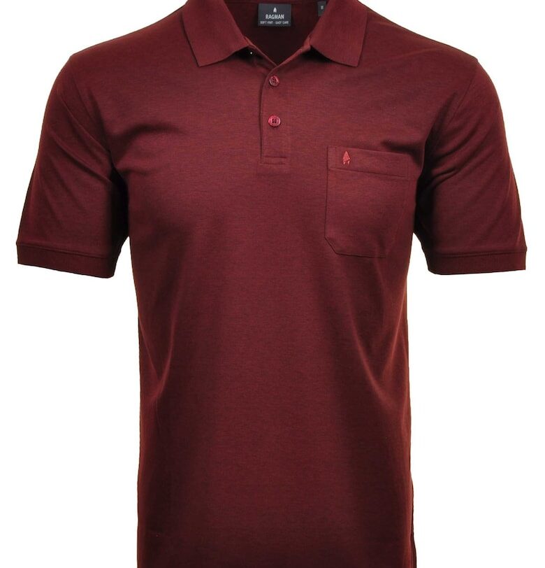 Тениска с яка и джоб - Червен Ragman