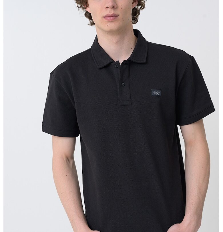 Тениска с яка и лого CALVIN KLEIN JEANS