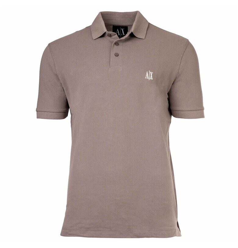 Тениска с яка и лого - Бежов ARMANI EXCHANGE