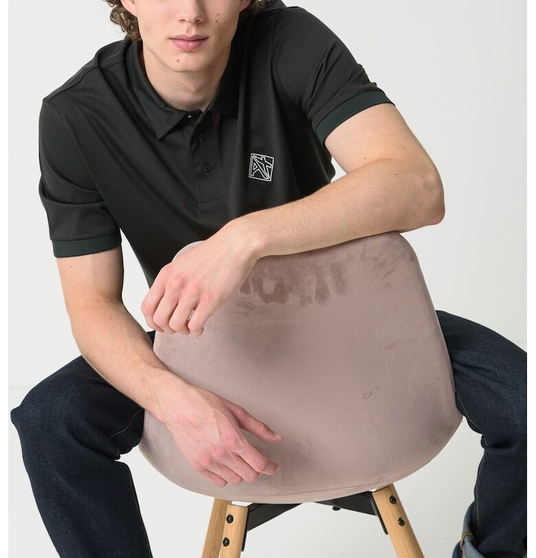 Тениска с яка и лого - Тъмнозелен ARMANI EXCHANGE