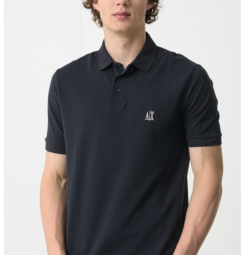 Тениска с яка и лого - Ултрамарин синьо ARMANI EXCHANGE