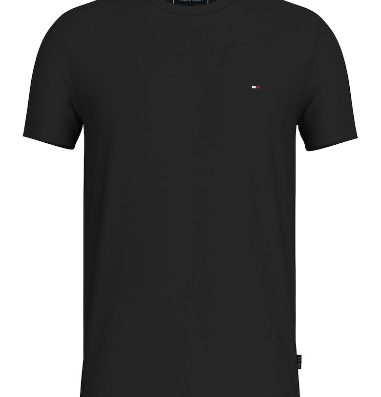 Тениска слим с овално деколте - Черен Tommy Hilfiger
