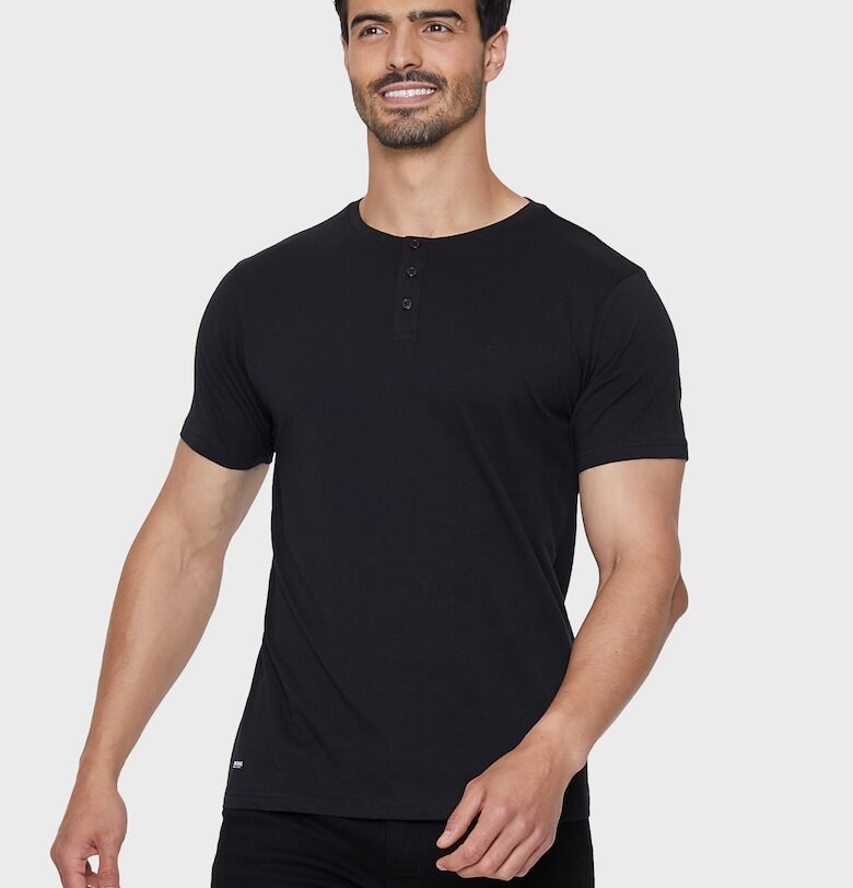 Тениски Grandad 3115 тип Henley - 5 чифта - Многоцветен Threadbare
