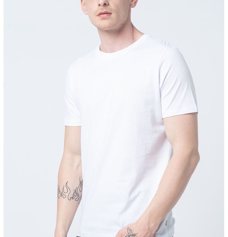 Тениски от органичен памук - 5 броя - Бял/Черен/Тъмносин Jack  Jones