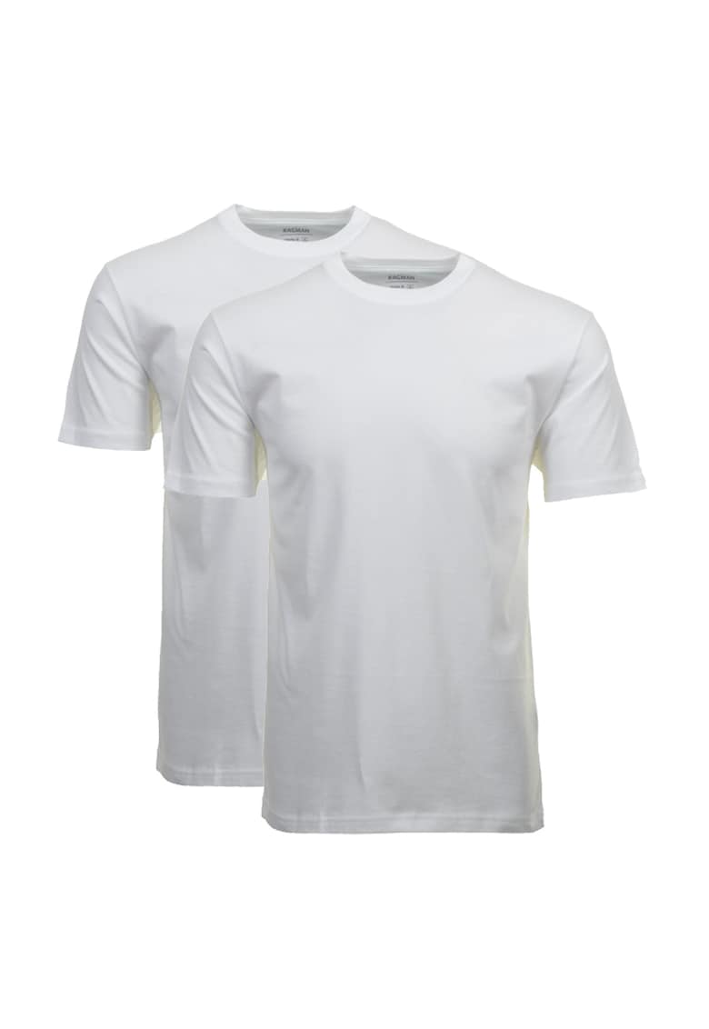 Тениски с овално деколте - 2 броя - Бял Ragman