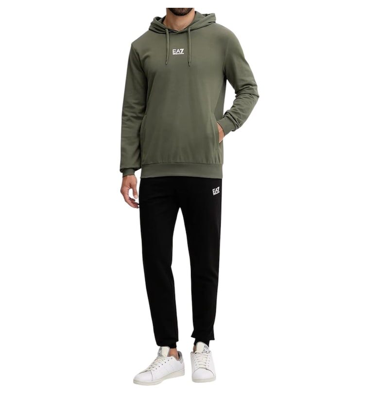 Тренинг  EA7 Train Core Id PO Hood 47899 - Черен/Каки Emporio Armani