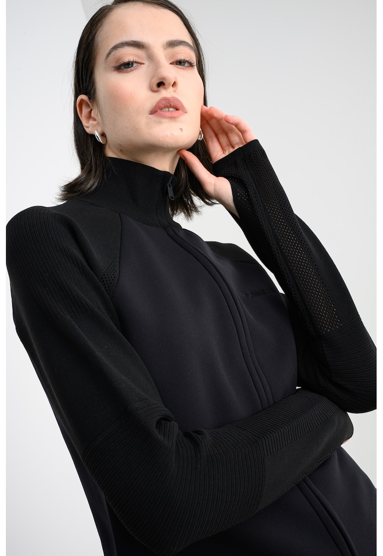 Тренировъчен суитшърт с цип и цепки за палците - Черен CALVIN KLEIN