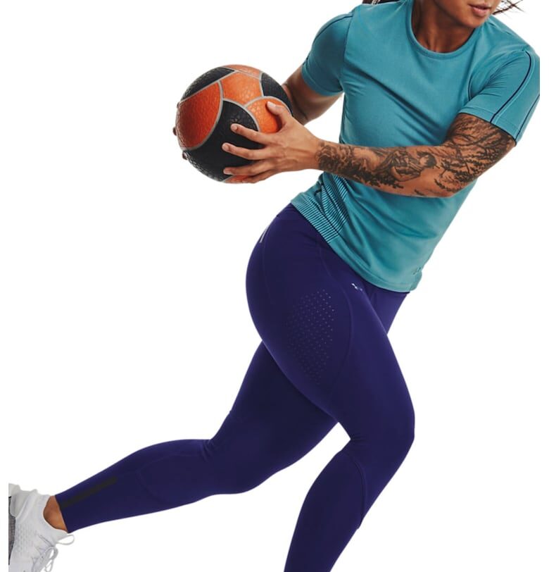 Тренировъчна безшевна тениска RUSH™ - Персийско зелено Under Armour