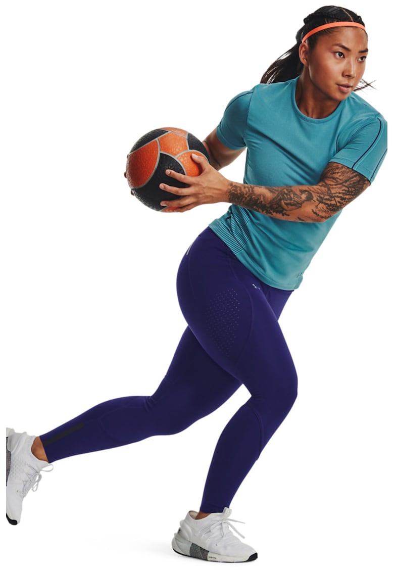 Тренировъчна безшевна тениска RUSH™ - Персийско зелено Under Armour