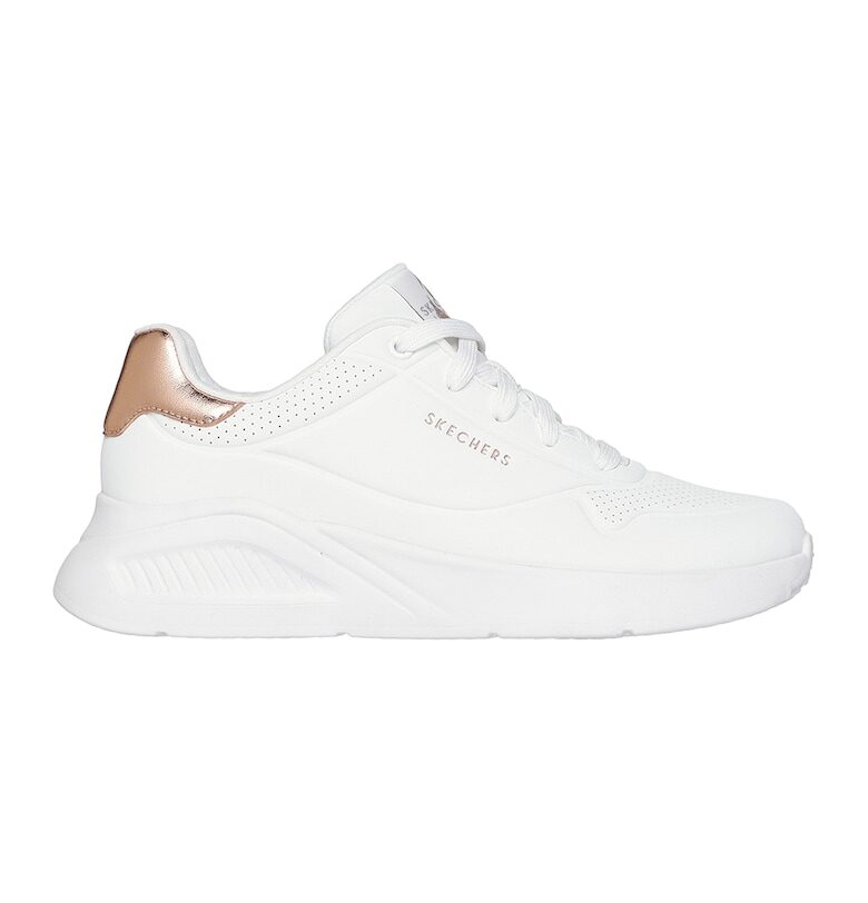 Тренировъчни обувки Uno Lite - Shimmer Along с метализиран ефект - Бял/Бронз Skechers