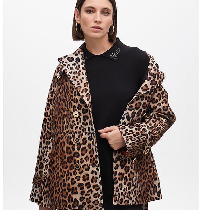 Тренч с животинска шарка - Черен/Светлокафяв/Бежов Lola casademunt