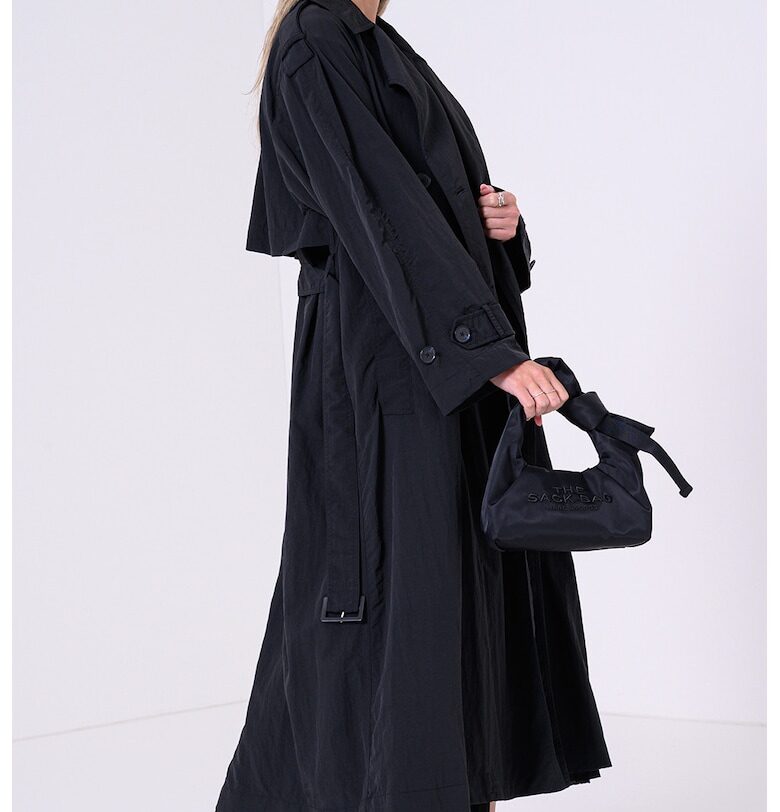 Тренч с копчета и колан - Черен Tommy Hilfiger