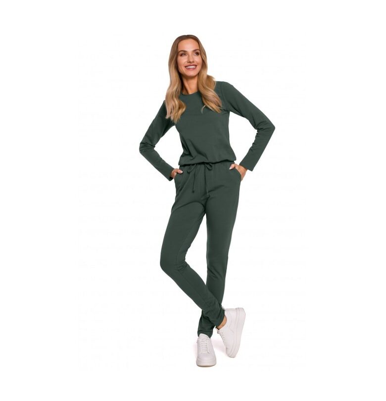 Трикотажен гащеризон  С джоб - Памук - Еластан - - Каки MOE