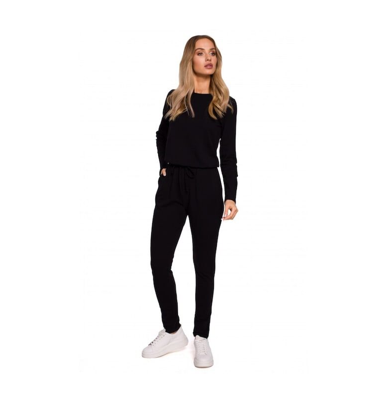 Трикотажен гащеризон  С джоб - Памук - Еластан - - Черен MOE