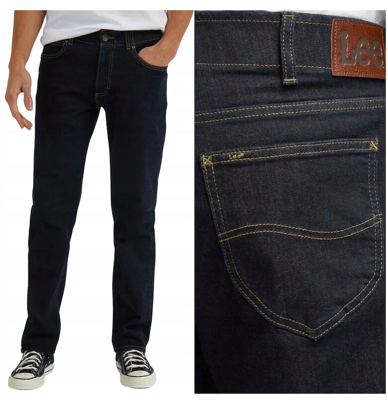 Тъмносини прави дънки  Син Lee