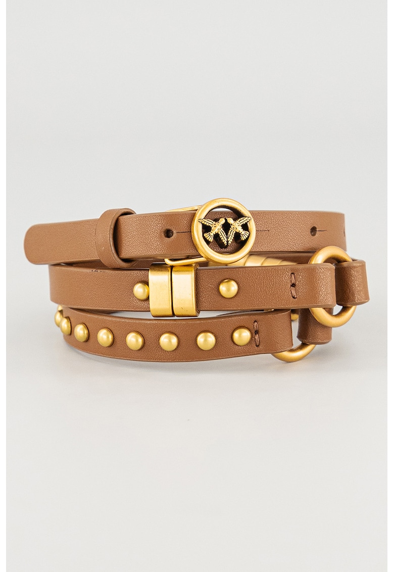 Тънък кожен колан - Карамел Pinko