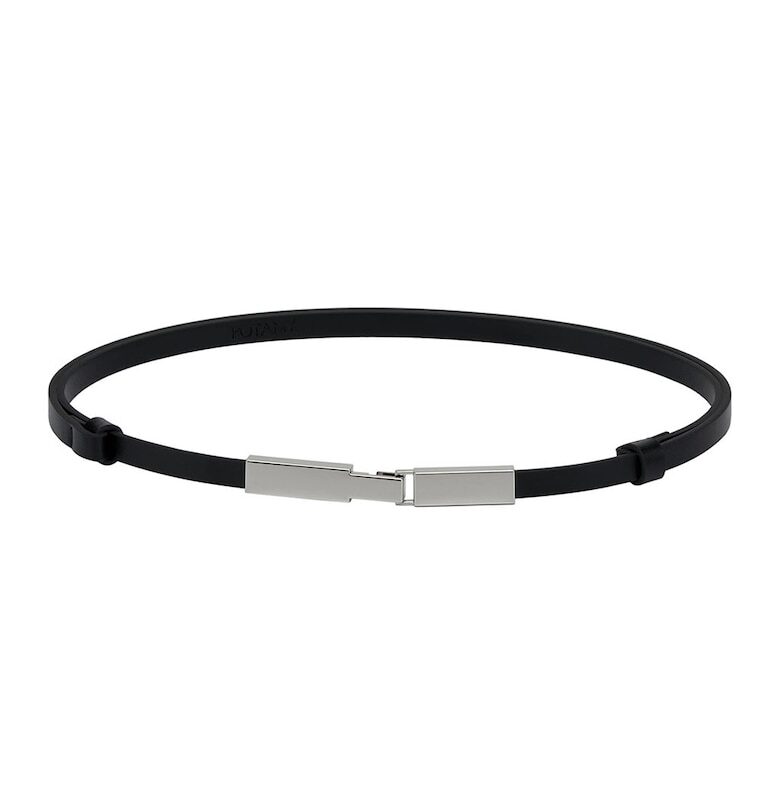 Тънък кожен колан - Черен Potamy