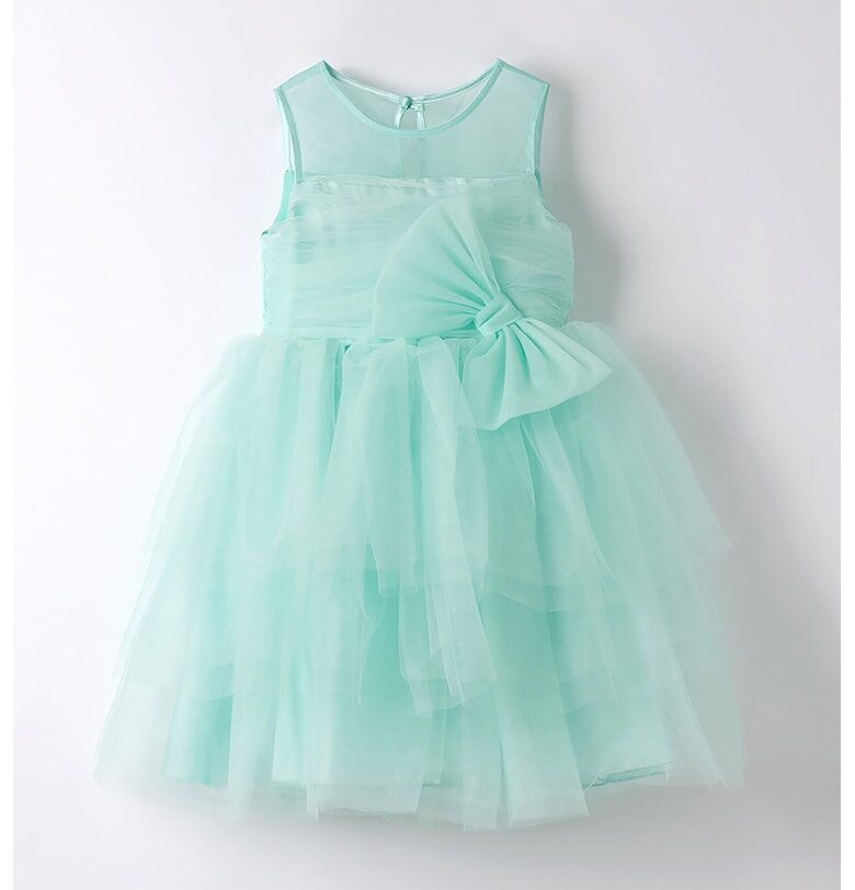 Тюлена рокля с панделка - Аквамарин синьо Sarabanda