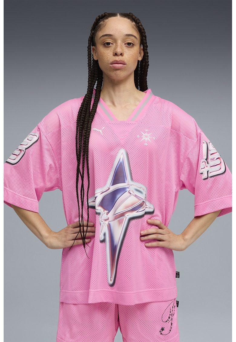 Уголемена баскетболна тениска Shooting Stars - Фуксия Puma
