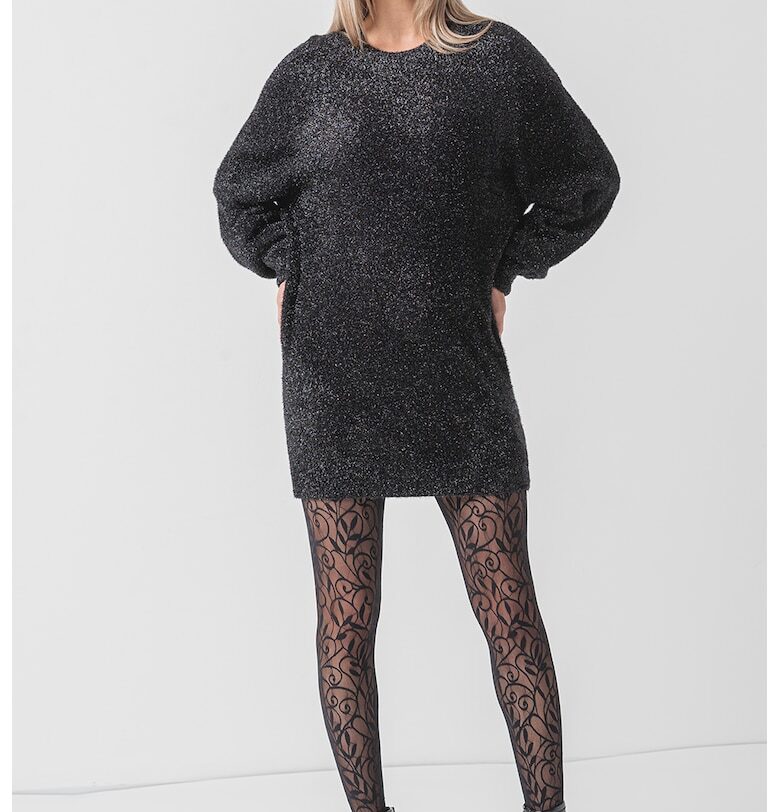 Уголемена бляскава рокля Dazzle - Черен AllSaints