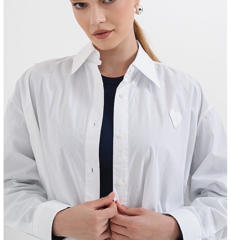 Уголемена риза Elisana - Бял HUGO