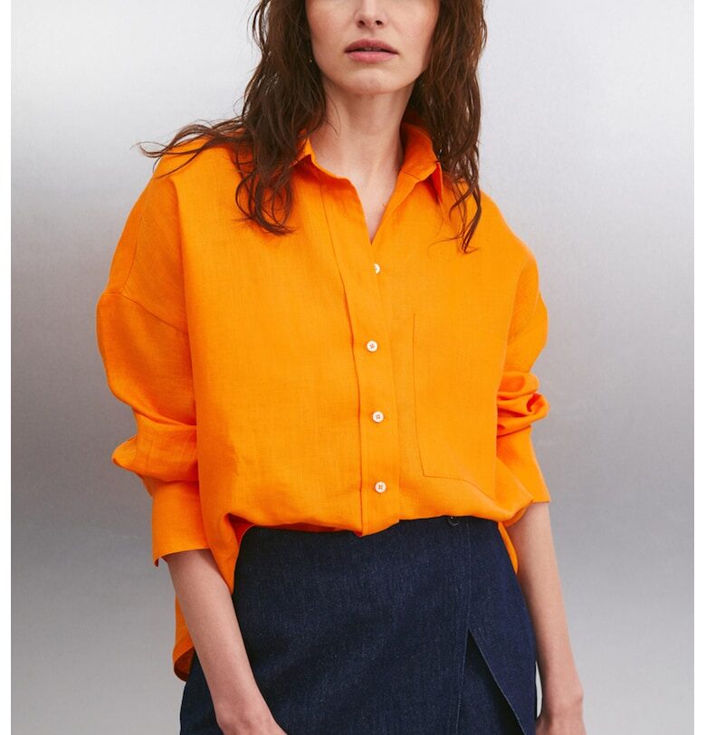 Уголемена риза Gaia с джоб - Оранжев GRIMELANGE