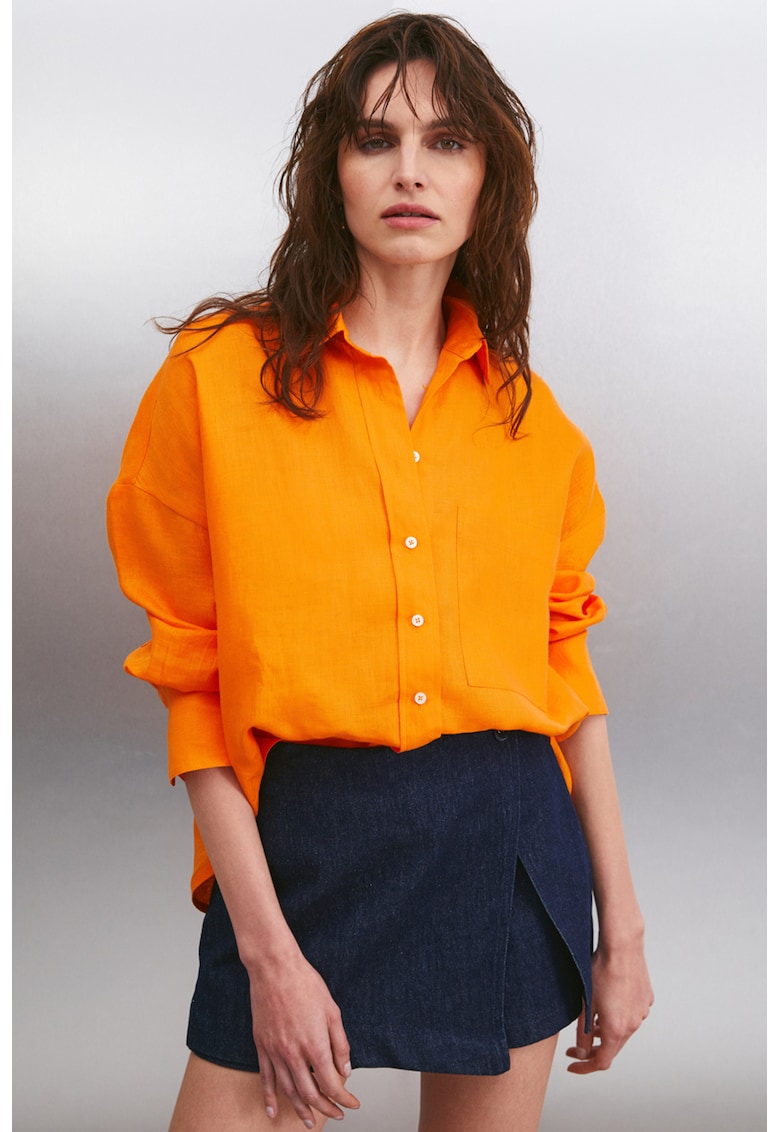 Уголемена риза Gaia с джоб - Оранжев GRIMELANGE