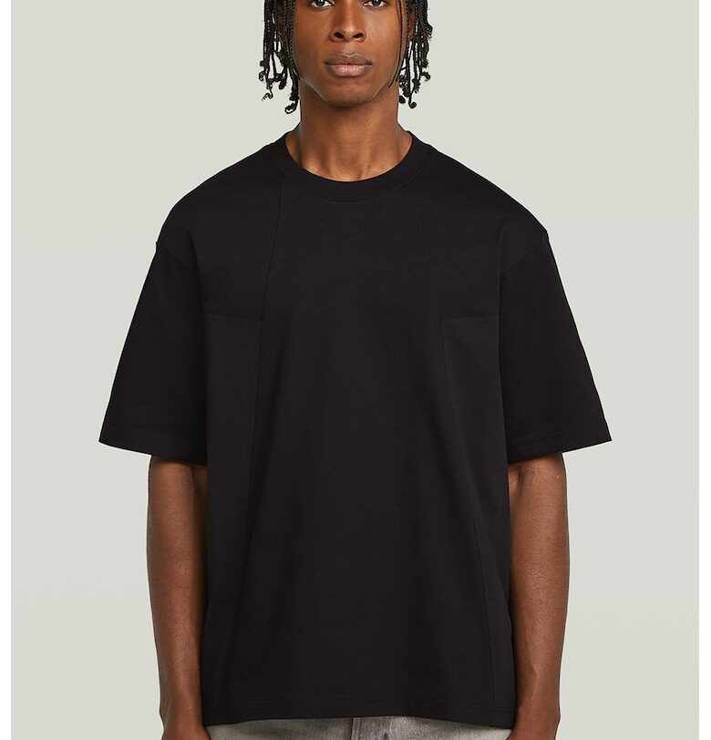 Уголемена тениска от органичен памук - Избеляло черно G-STAR