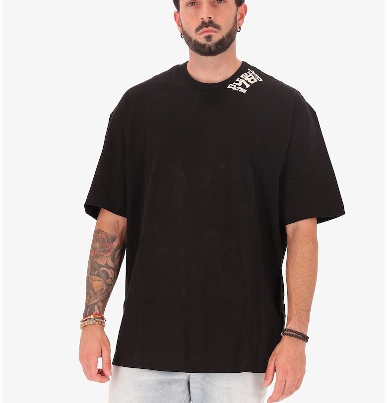 Уголемена тениска с лого - Черен Diesel