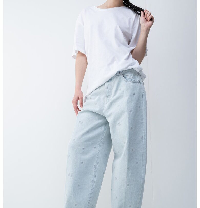 Уголемени дънки с бродерии - Ледено синьо HUGO