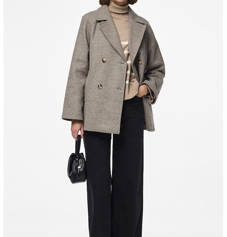 Уголемено палто с копчета - Сиво-бежов Pieces