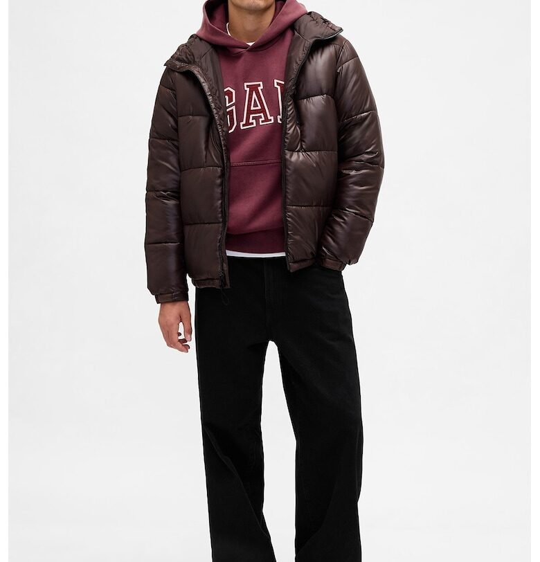 Уголемено худи с джоб кенгуру - Тъмновиолетов GAP