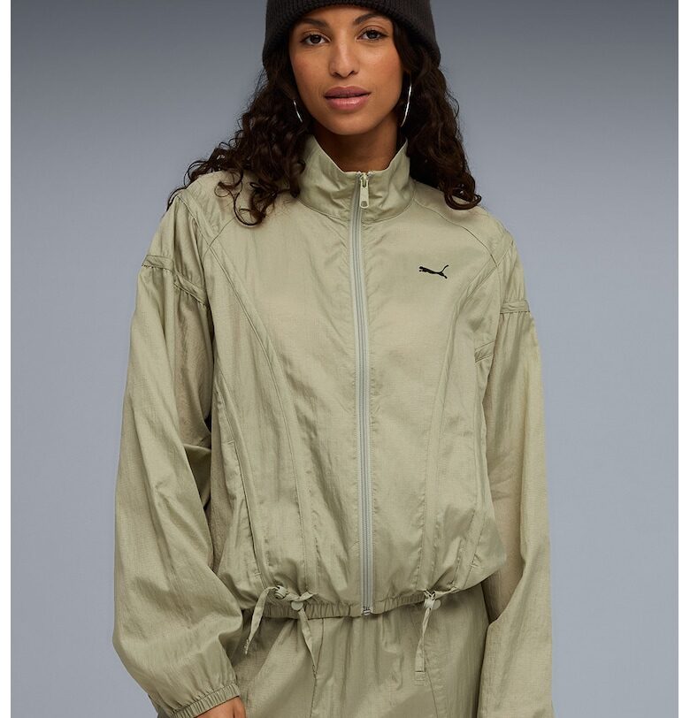 Уголемено яке Dare To с цип и регулиращ се подгъв - Бледозелен Puma