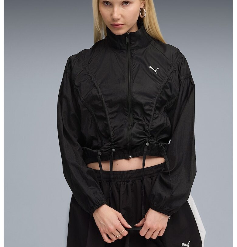 Уголемено яке Dare To с цип и регулиращ се подгъв - Черен Puma