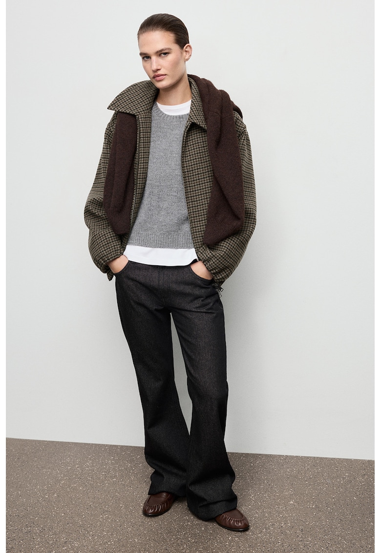 Уголемено яке с каре - Кафяв/Сиво-кафяв/Избеляло черно Mango