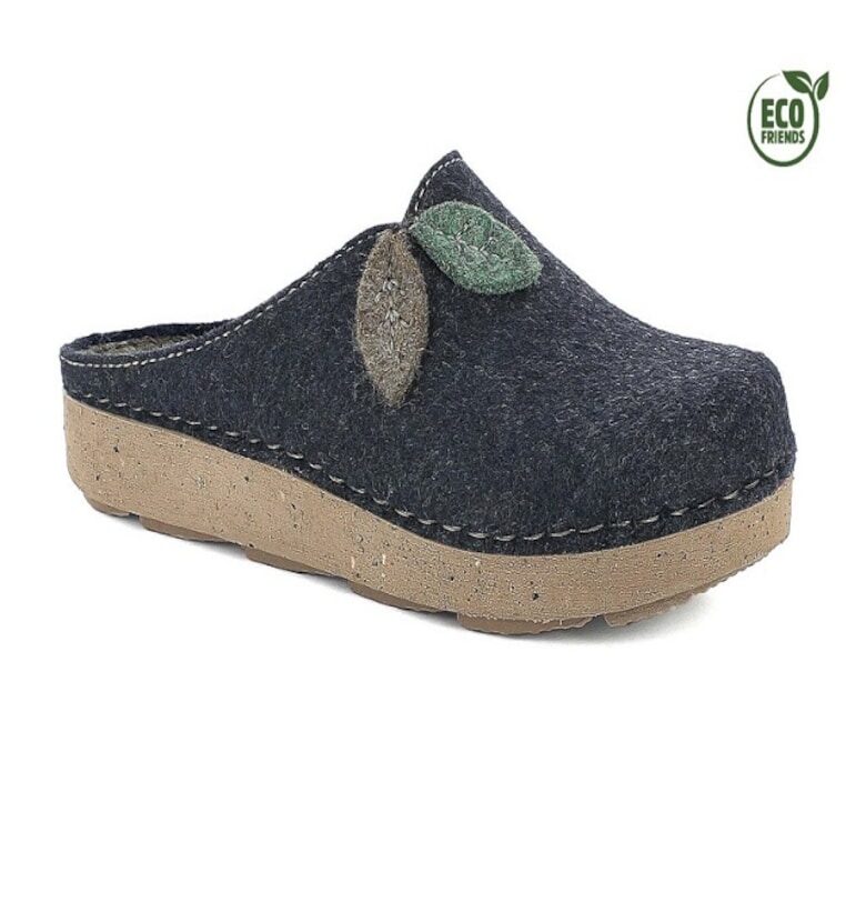 Удобни домашни чехли - сини - ЕКО - дамски - бордо с листа INBLU