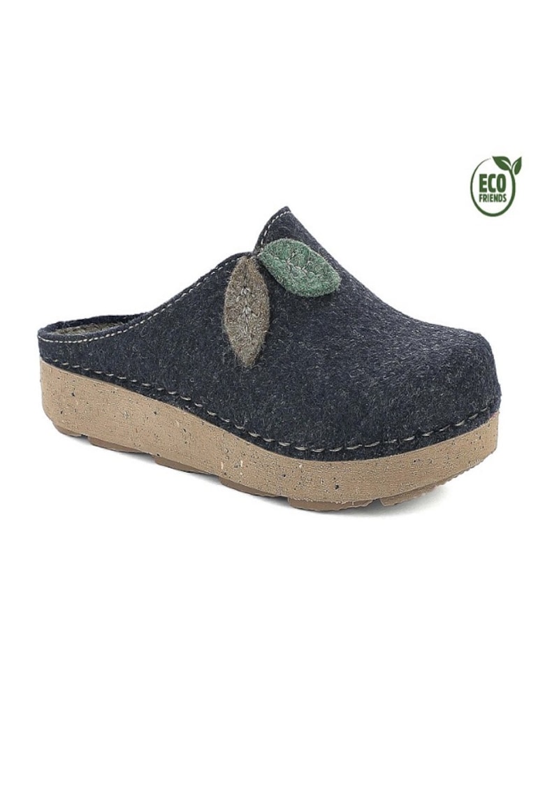 Удобни домашни чехли - сини - ЕКО - дамски - бордо с листа INBLU