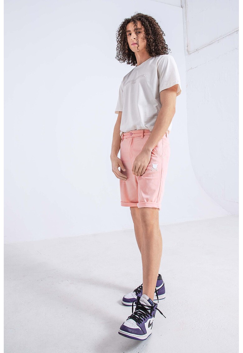 Унисекс бермуди със скосени джобове - Пастелнорозов PORC