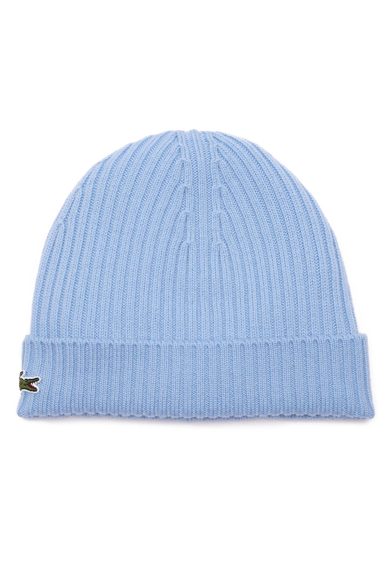 Унисекс рипсена шапка от вълна - Светлосин Lacoste