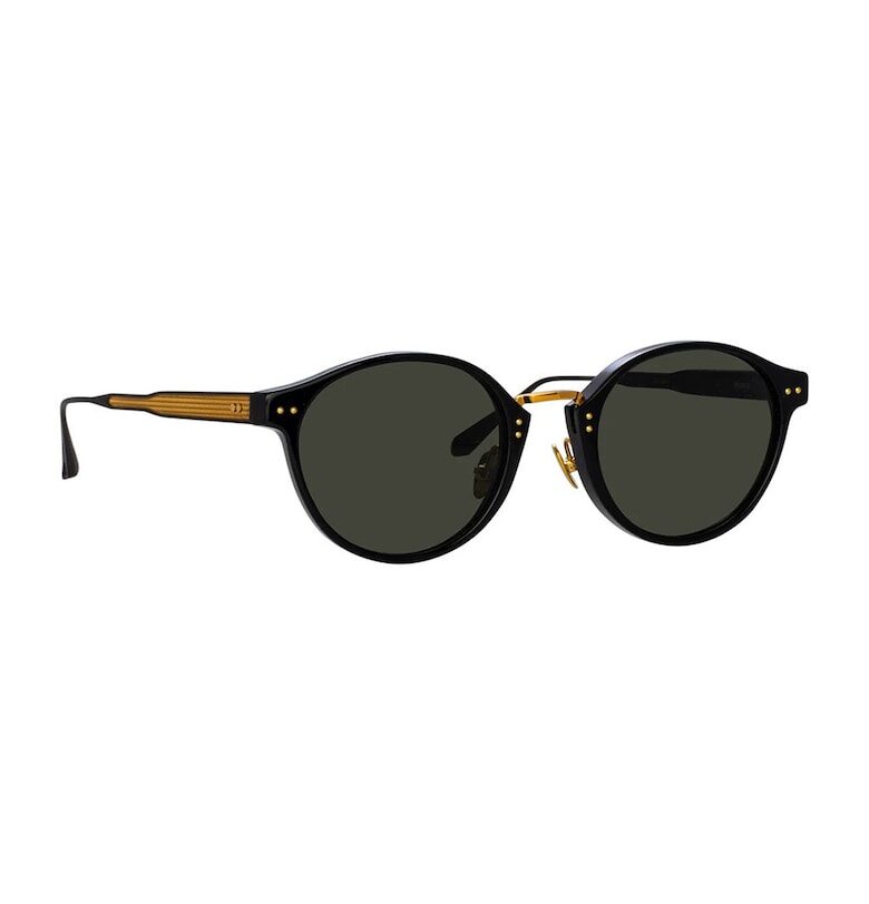 Унисекс слънчеви очила Marco тип Pantos - Златист/Черен Linda Farrow