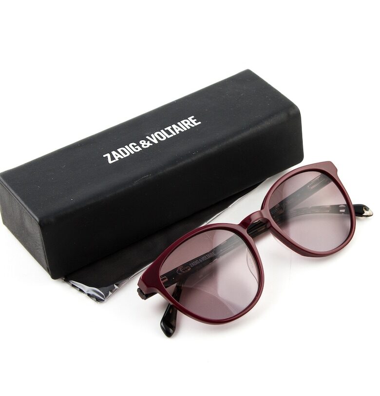 Унисекс слънчеви очила  бордо - 50 мм - с калъф Zadig  Voltaire