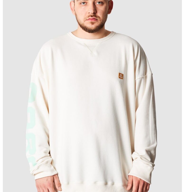 Унисекс суитшърт Digital с лого - Бял/Тюркоаз PORC