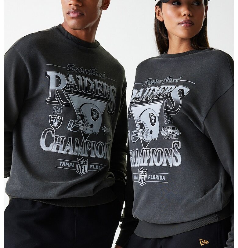 Унисекс суитшърт с графична шарка - Въглен сиво New Era