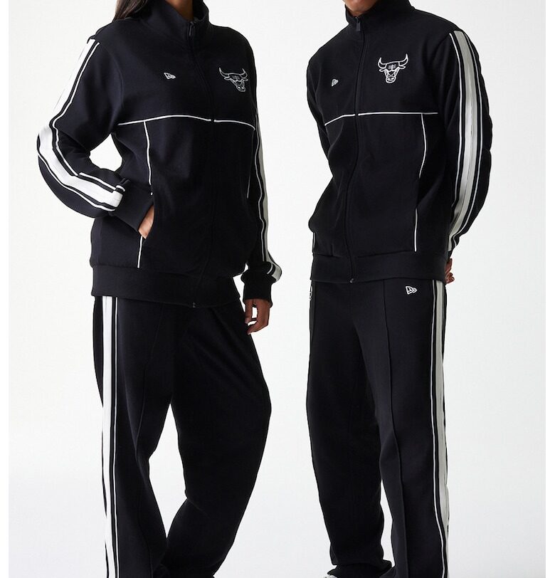 Унисекс суитшърт с цип и бродерии - Черен New Era