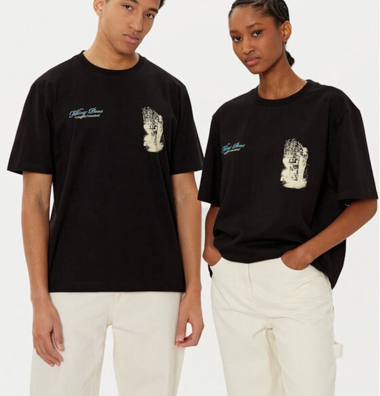 Унисекс тениска -  305038630 - Органичен памук - Черна - Черен FILLING PIECES