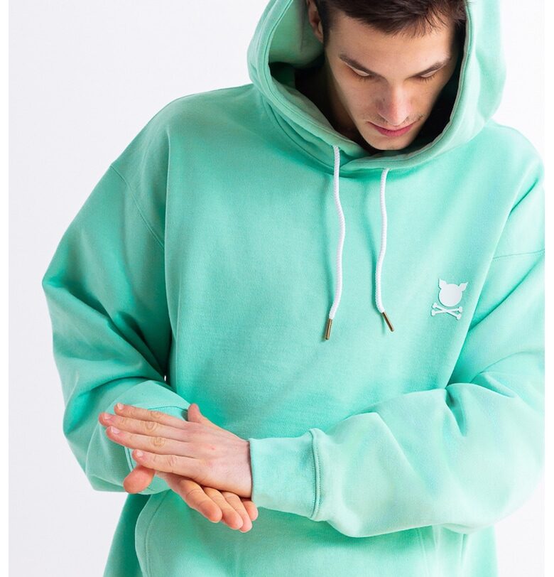 Унисекс уголемено худи Capital - Тюркоаз PORC